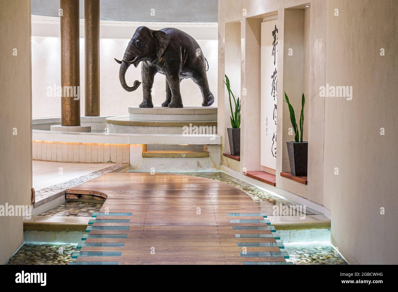 UK England Seaham Hall Hotel \u0026 Serenity Spa,elephant statue Asian theme Feng  Shui Stock Photo - Alamy, image size:1300x956