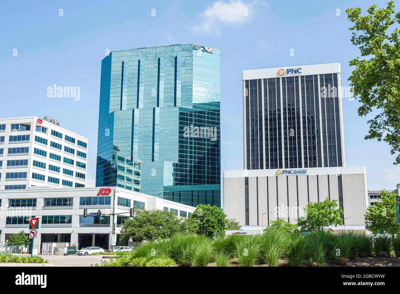 Virginia Norfolk downtown,office high rise skyscraper skyscrapers building buildings towers PNC Bank Norfolk Southern Corporation,Arnold B. McKinnon b Stock Photo