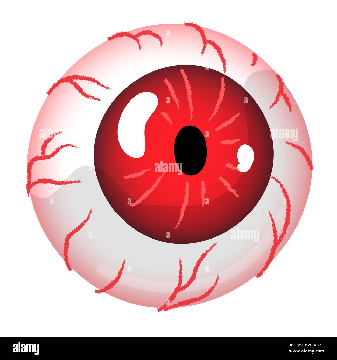 Red Eyeball. Eye with with iris and venis. Monster or zombie eye clipart element isolated on white. Vector illustration Stock Vector Image & Art - Alamy