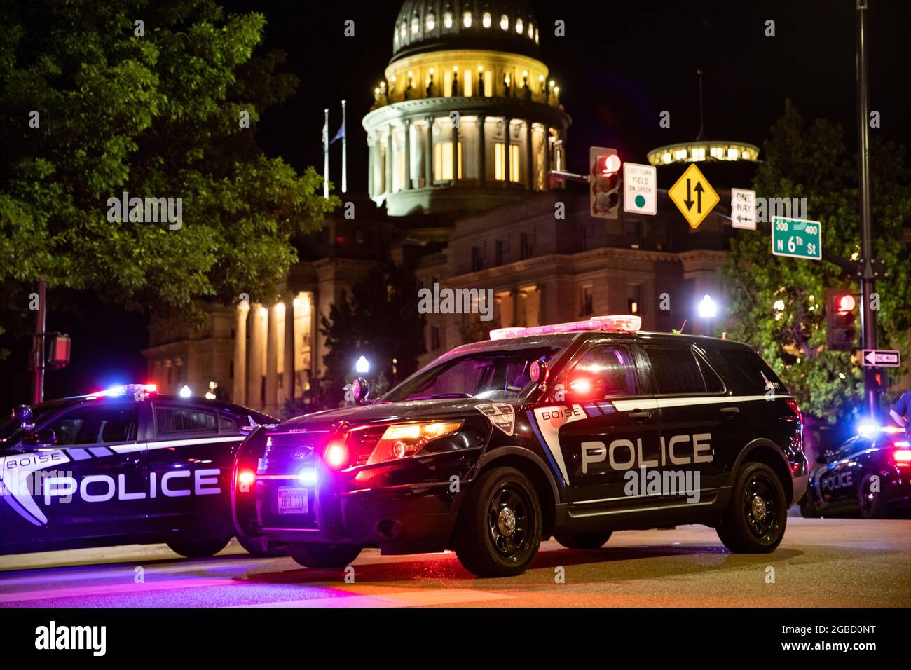 protest at the boise capital building Stock Photo