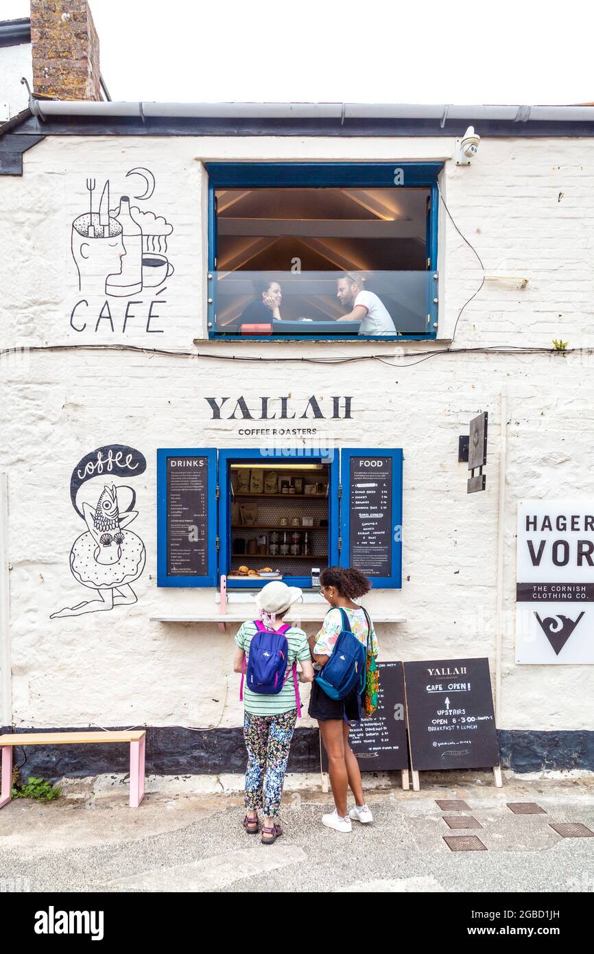 Exterior of Yallah Coffee Roasters Cafe in St Ives, Penwith Peninsula