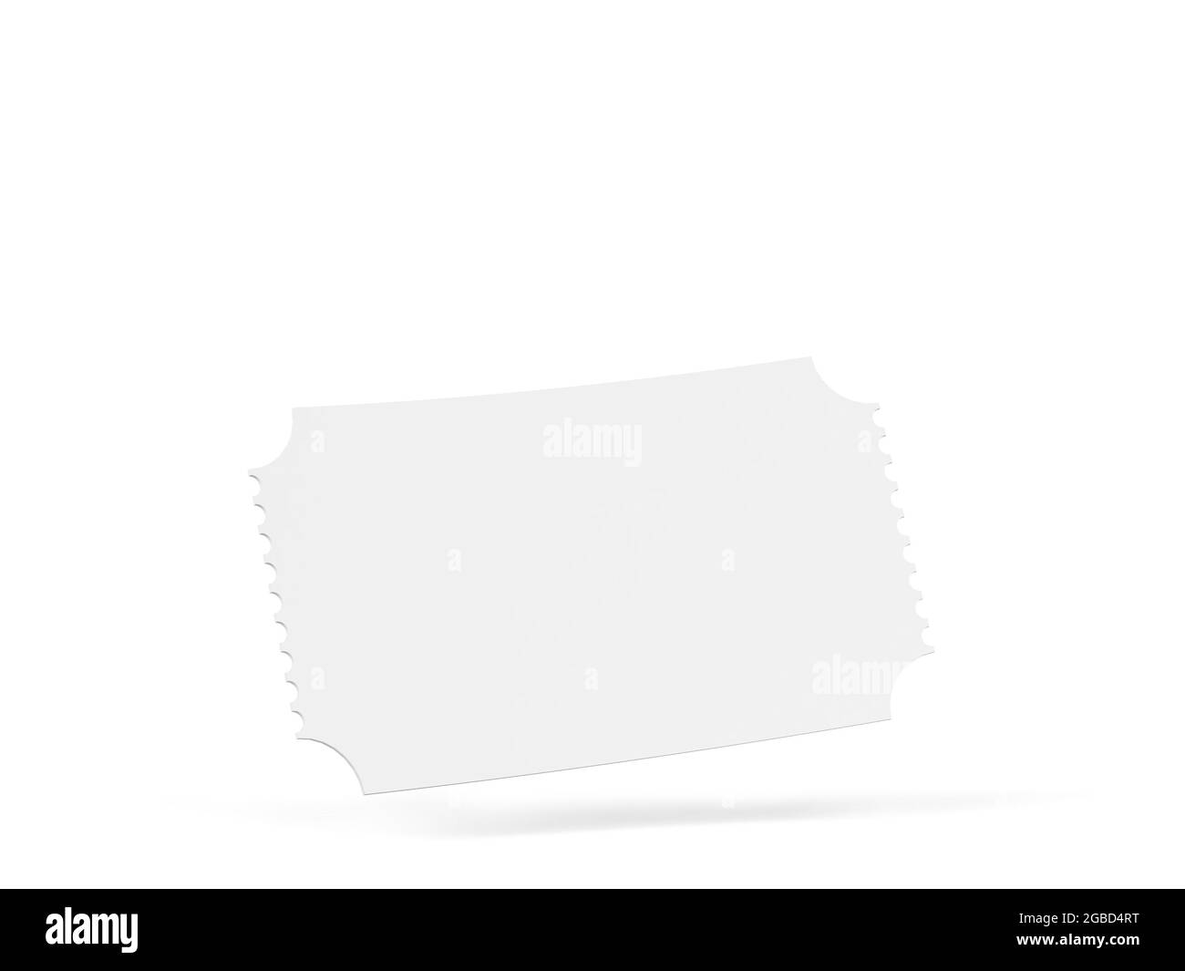 Blank cinema ticket or coupon. 3d illustration isolated on white ...