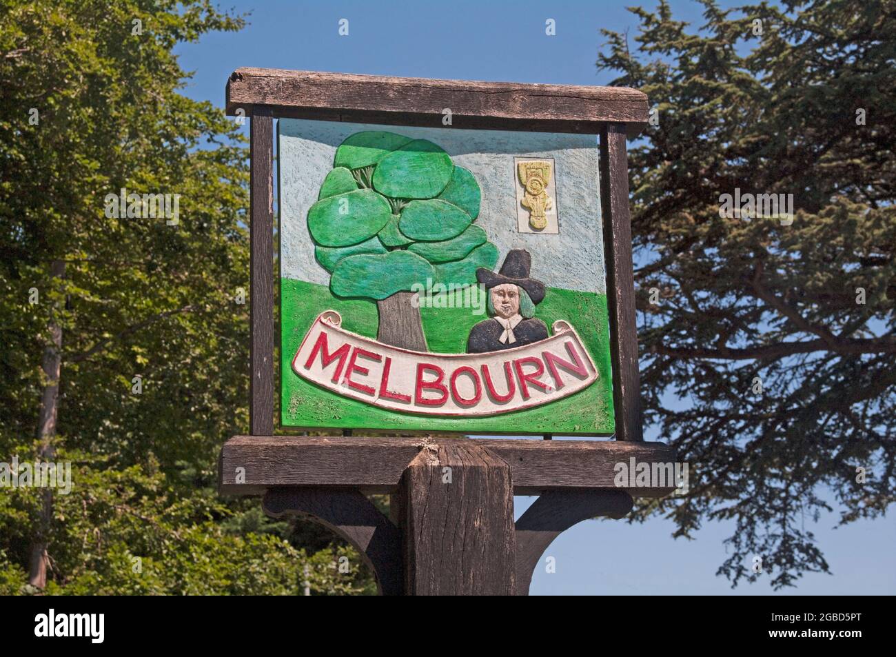 MELBOURN Cambridgeshire Village Sign Stock Photo