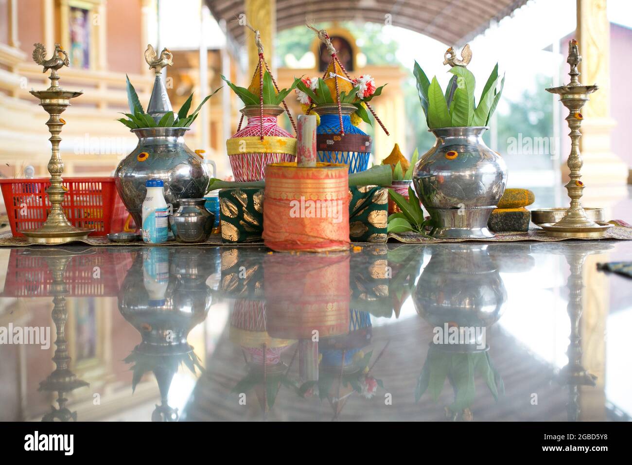 Puja objects used in Hindu Indian Wedding Ceremony in Malaysia Stock ...