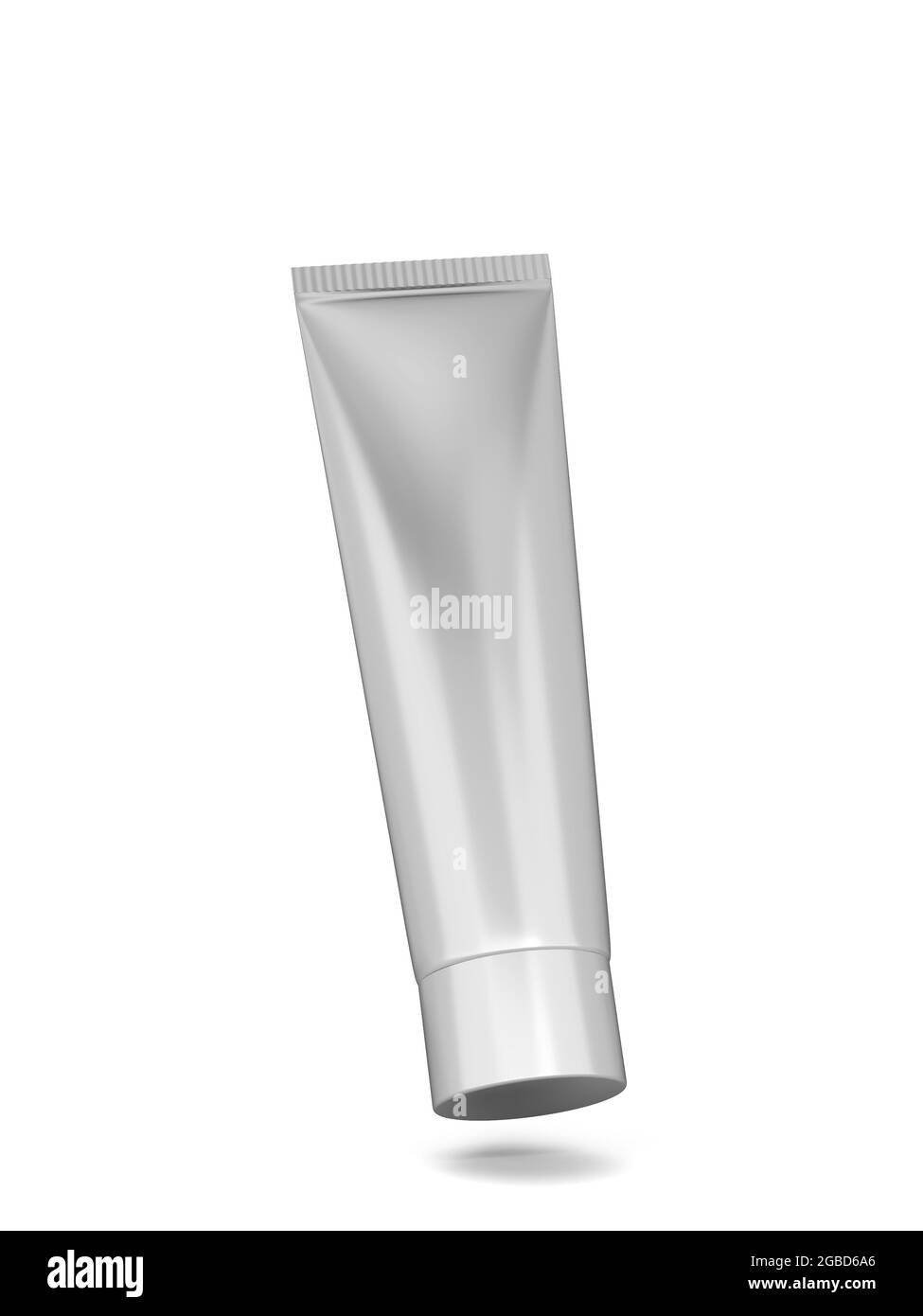 Blank cosmetic tube packaging mockup. 3d illustration isolated on white