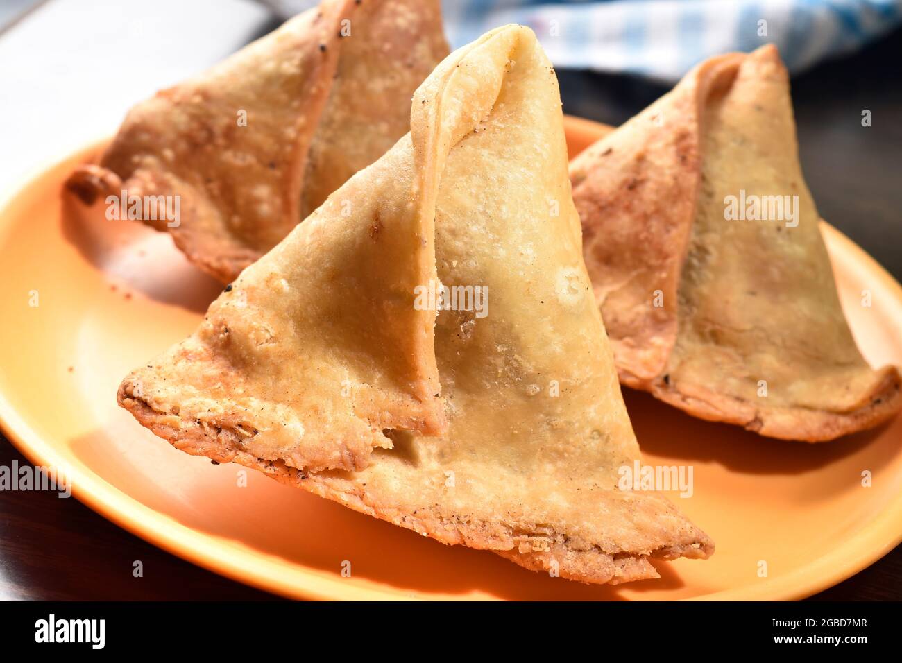 Famous asian snack samosa, aloo samosa Stock Photo