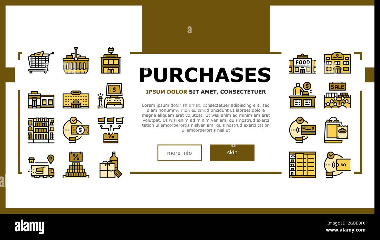 Purchases And Shopping Landing Header Vector Stock Vector Image & Art ...
