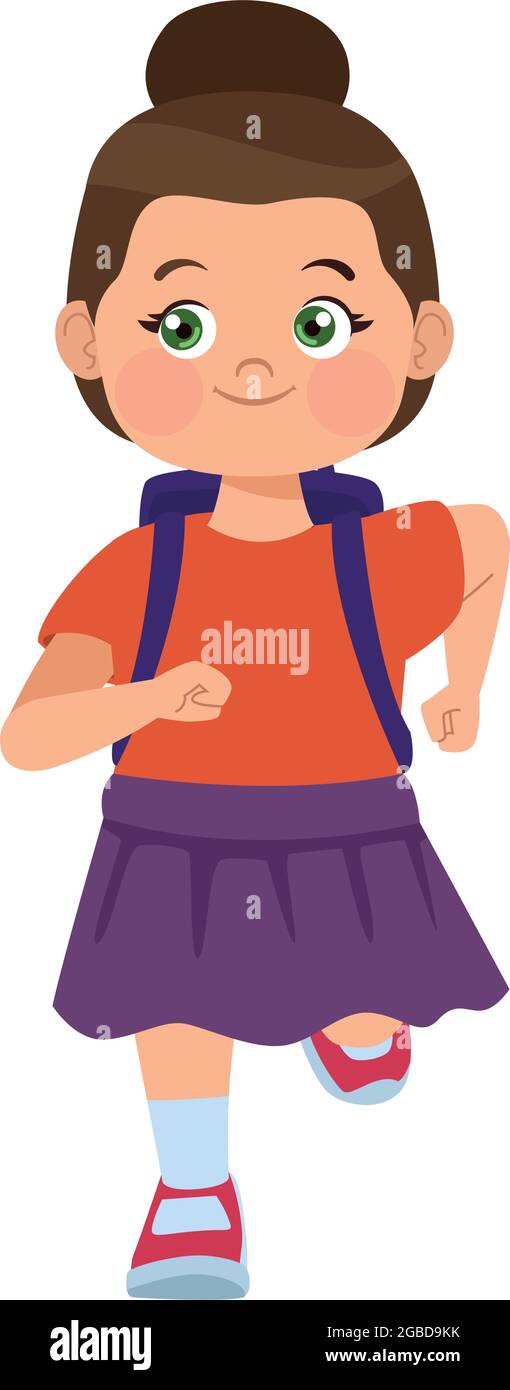 cute little girl running Stock Vector Image & Art - Alamy