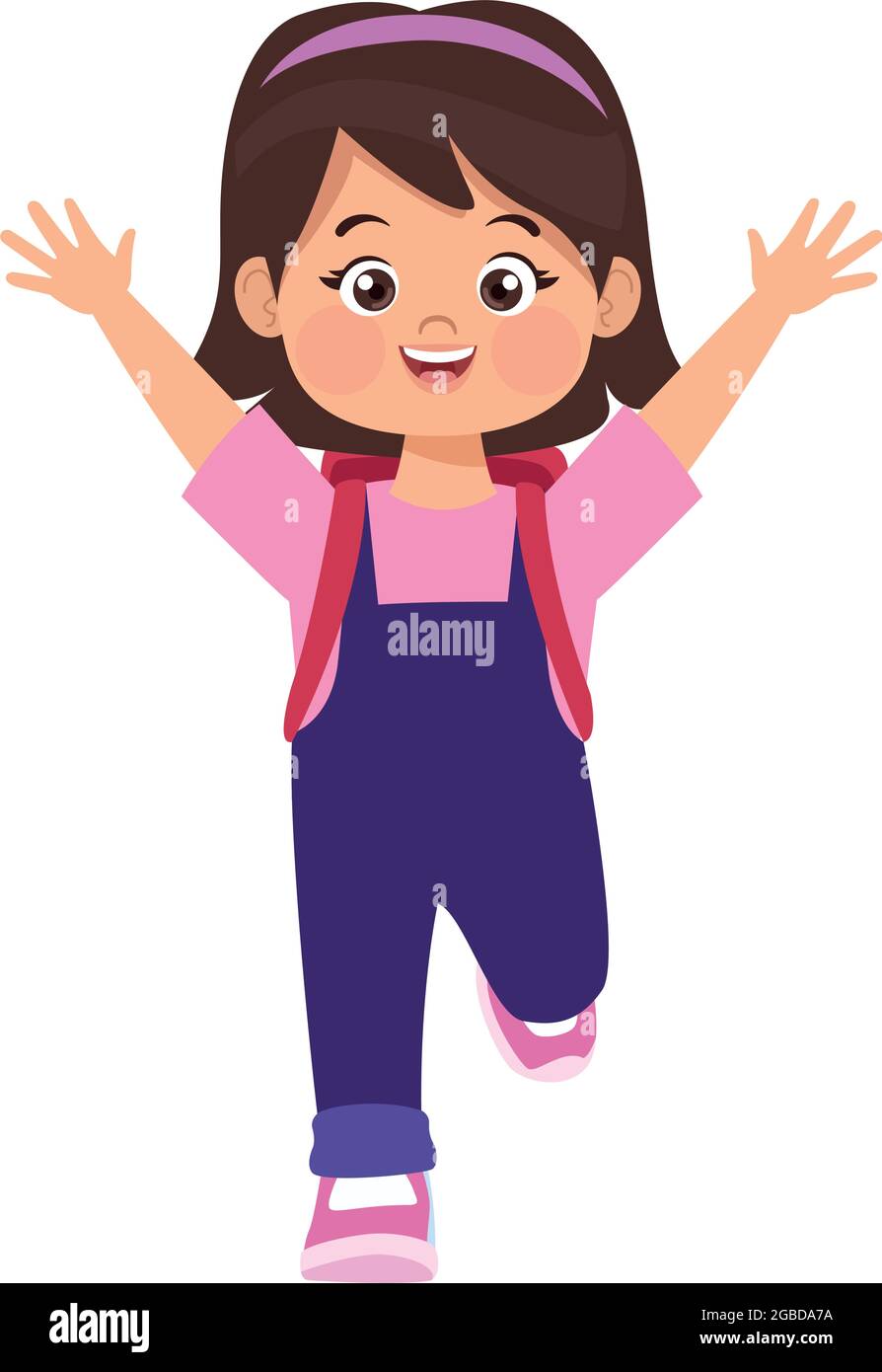 happy little girl Stock Vector Image & Art - Alamy