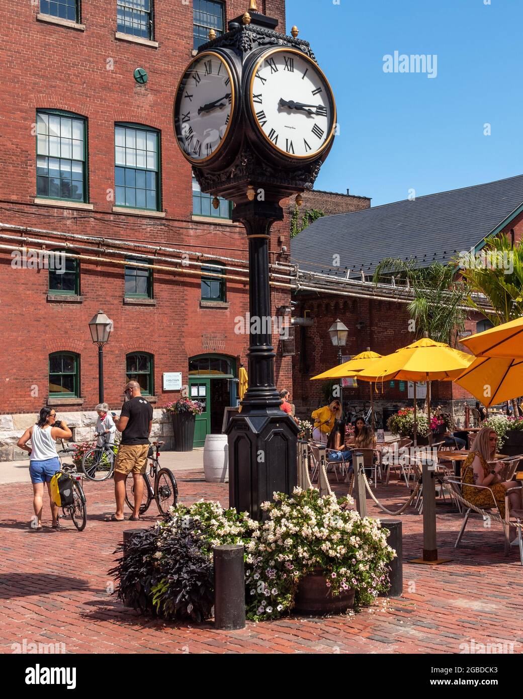 Antique clock decorating the Distillery District which is a heritage