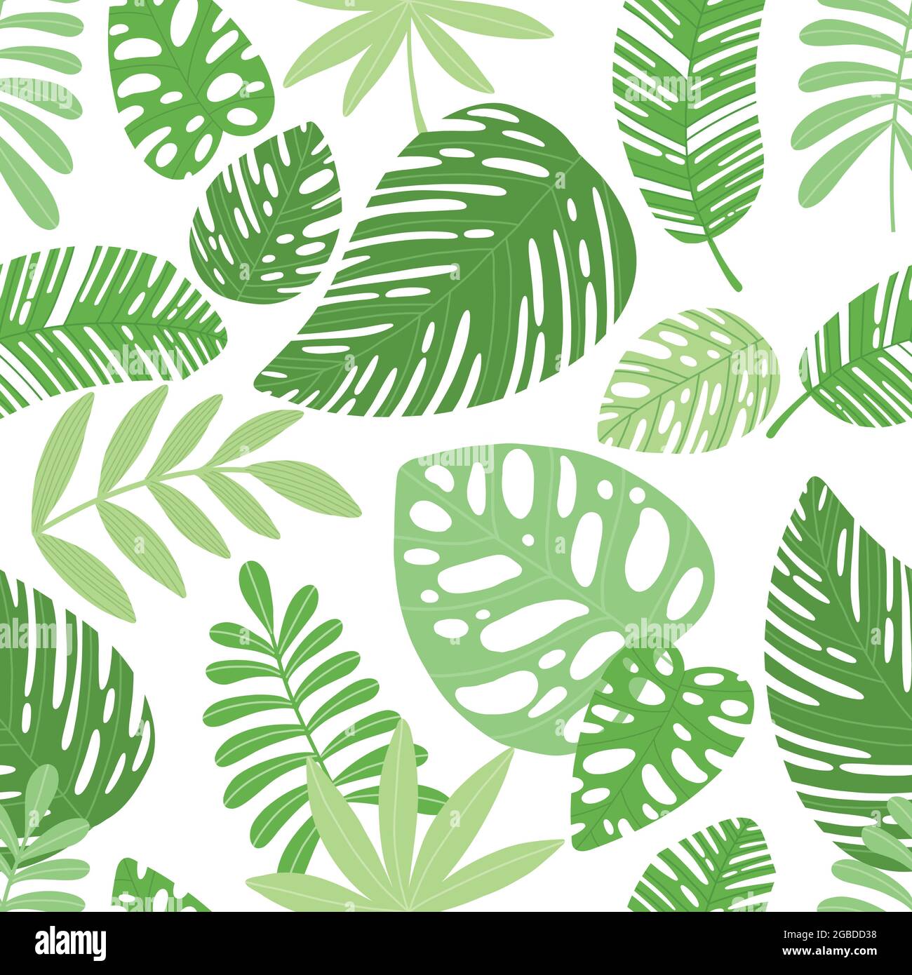 Tropical leaf pattern cartoon vector. Seamless palm tree Stock Vector Image  & Art - Alamy