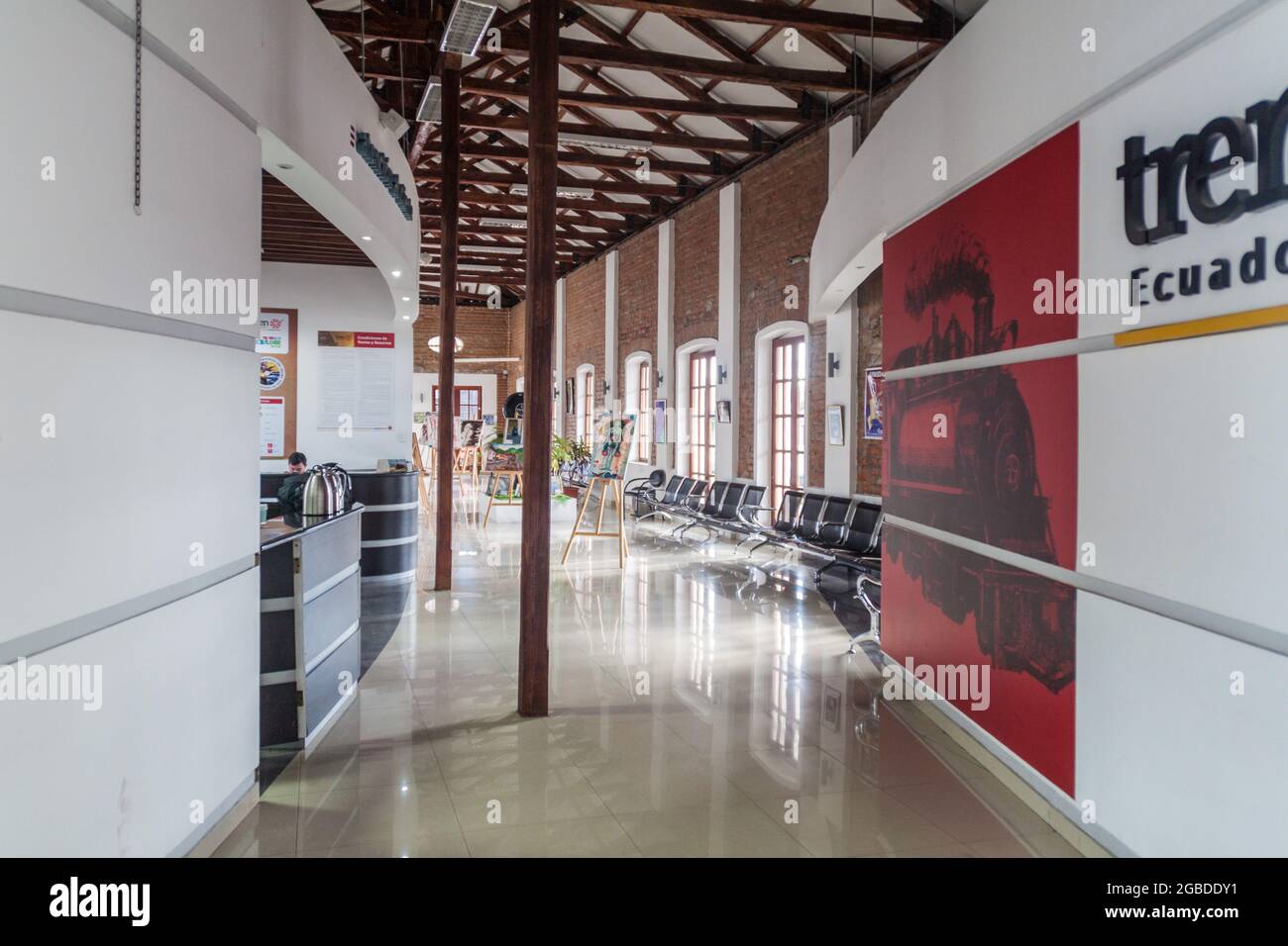 IBARRA, ECUADOR - JUNE 28, 2015: Interior of a railway station in Ibarra town, Ecuador Stock Photo