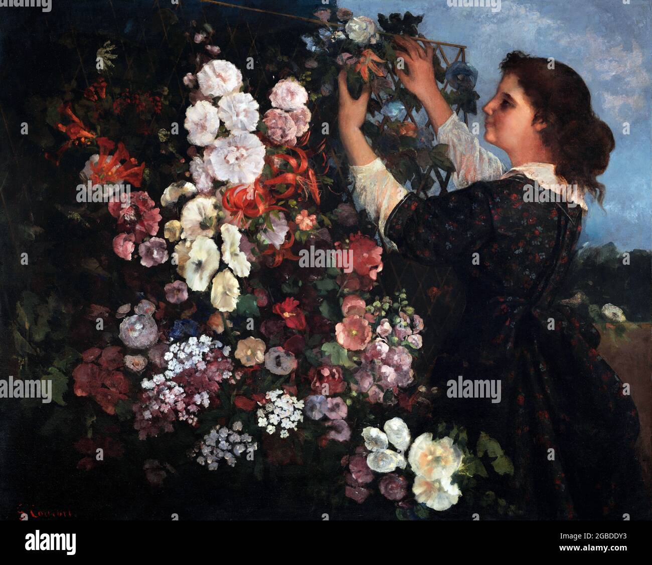 The Trellis by Gustave Courbet (1819-1877), oil on canvas, 1862 Stock Photo