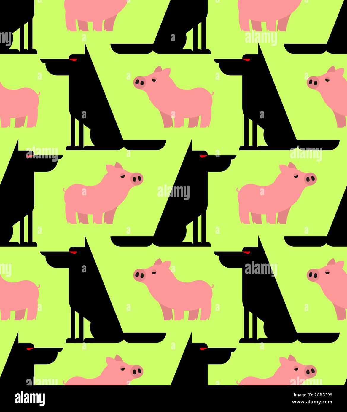 Wolf and pig pattern seamless. vector illustration Stock Vector Image ...