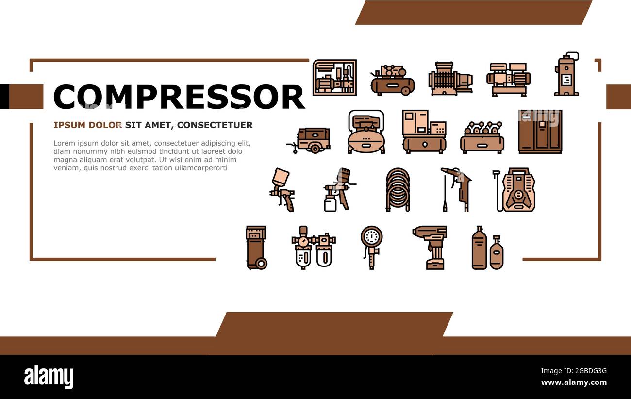 Air Compressor Tool Landing Header Vector Stock Vector Image & Art Alamy