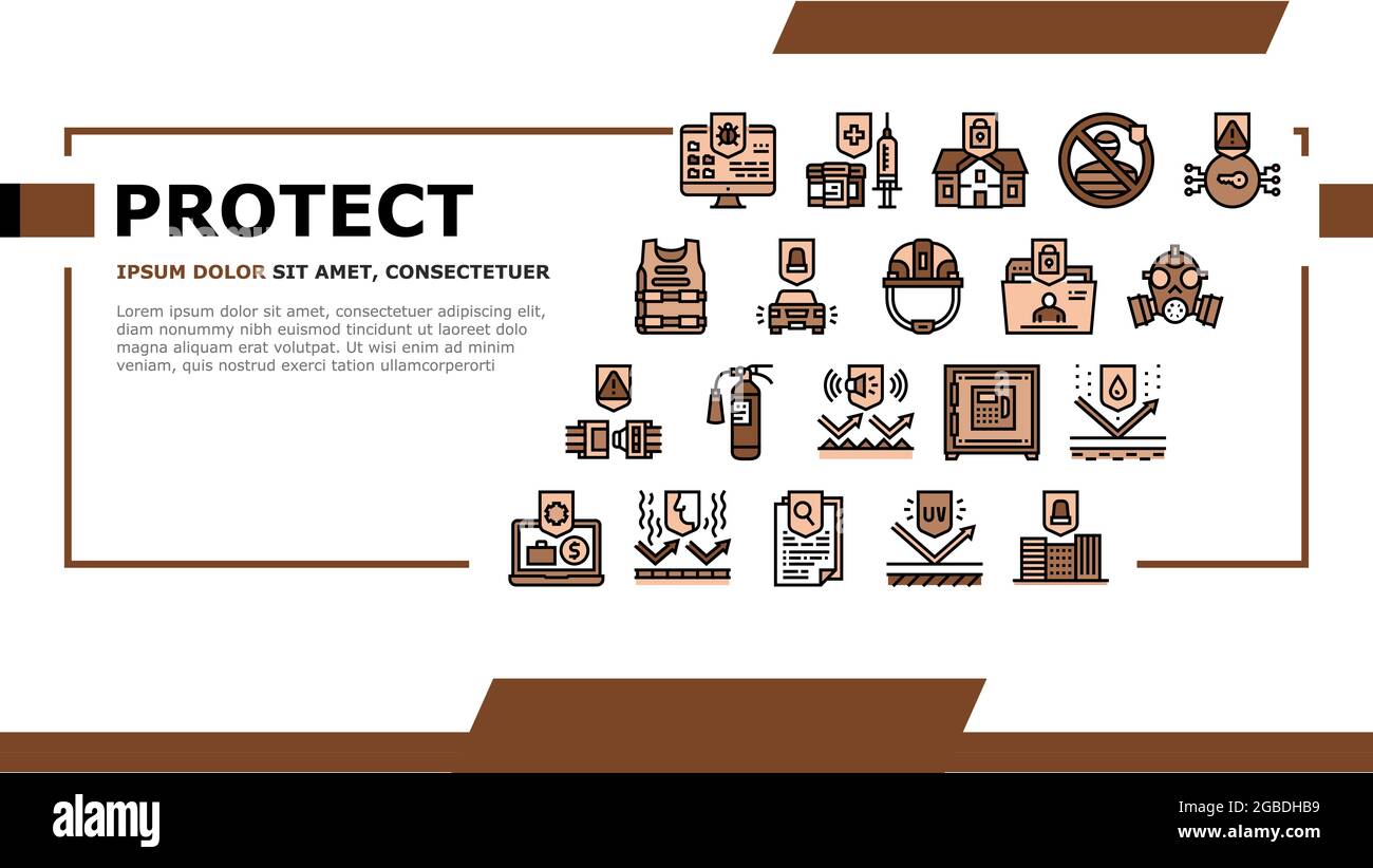 Protect Technology Landing Header Vector Stock Vector Image & Art - Alamy