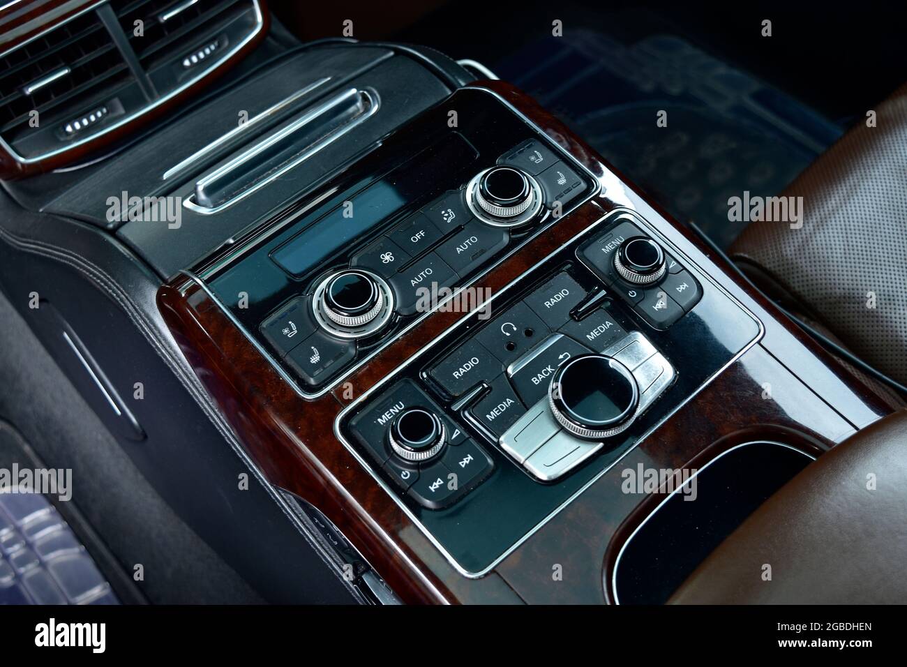 Music Controller Of luxury car, Car Cruise Controller Stock Photo