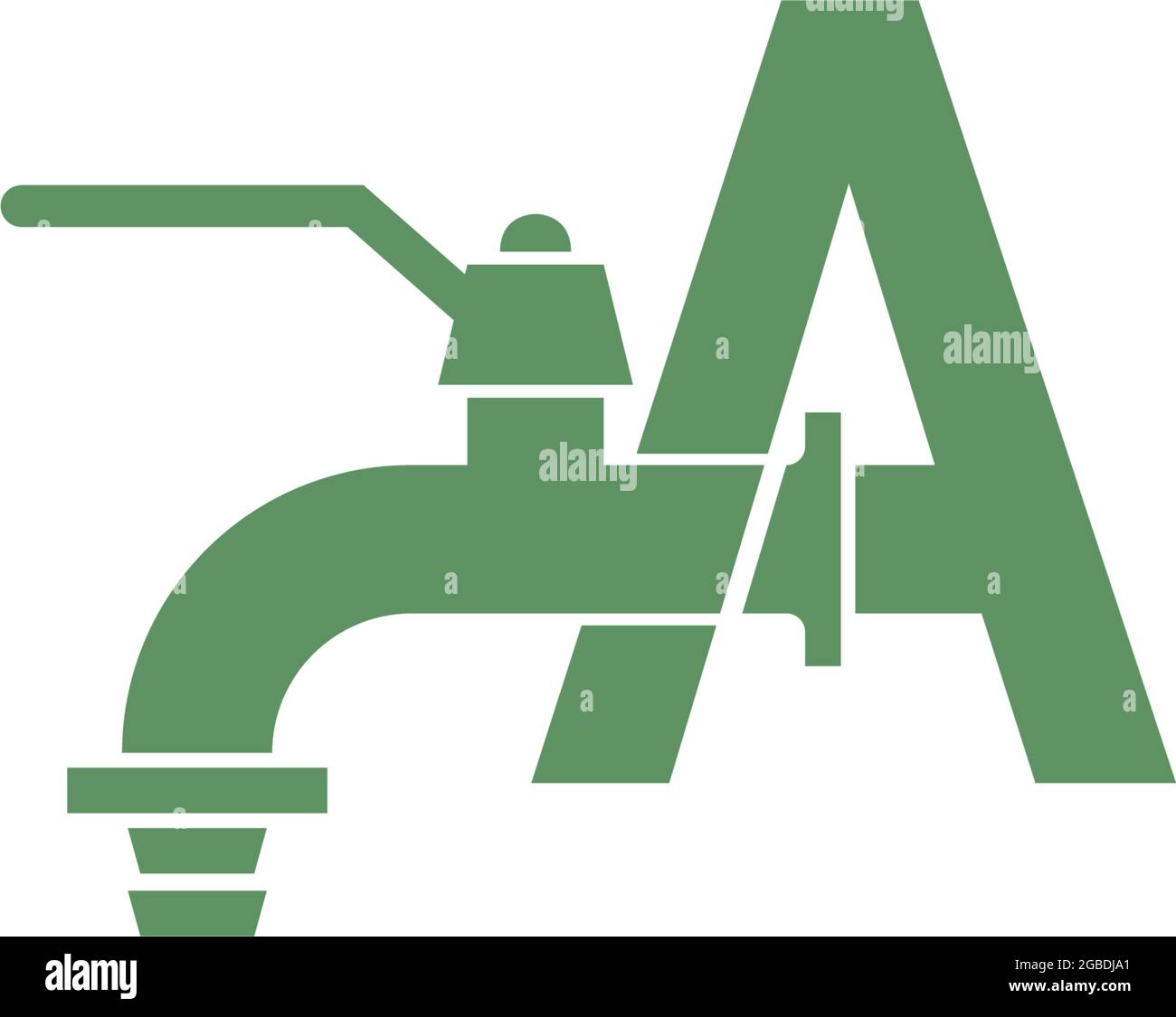 Faucet icon with letter A logo design vector template Stock Vector