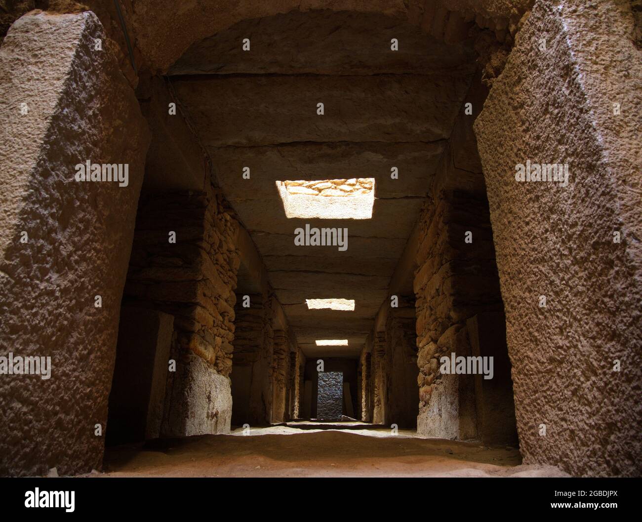 Underground portrait of King Ezana’s Stele in ancient city of Aksum, Ethiopia. Stock Photo