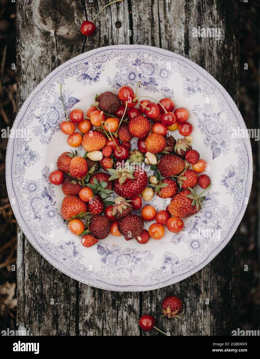 A plate of fresh berries Stock Photo