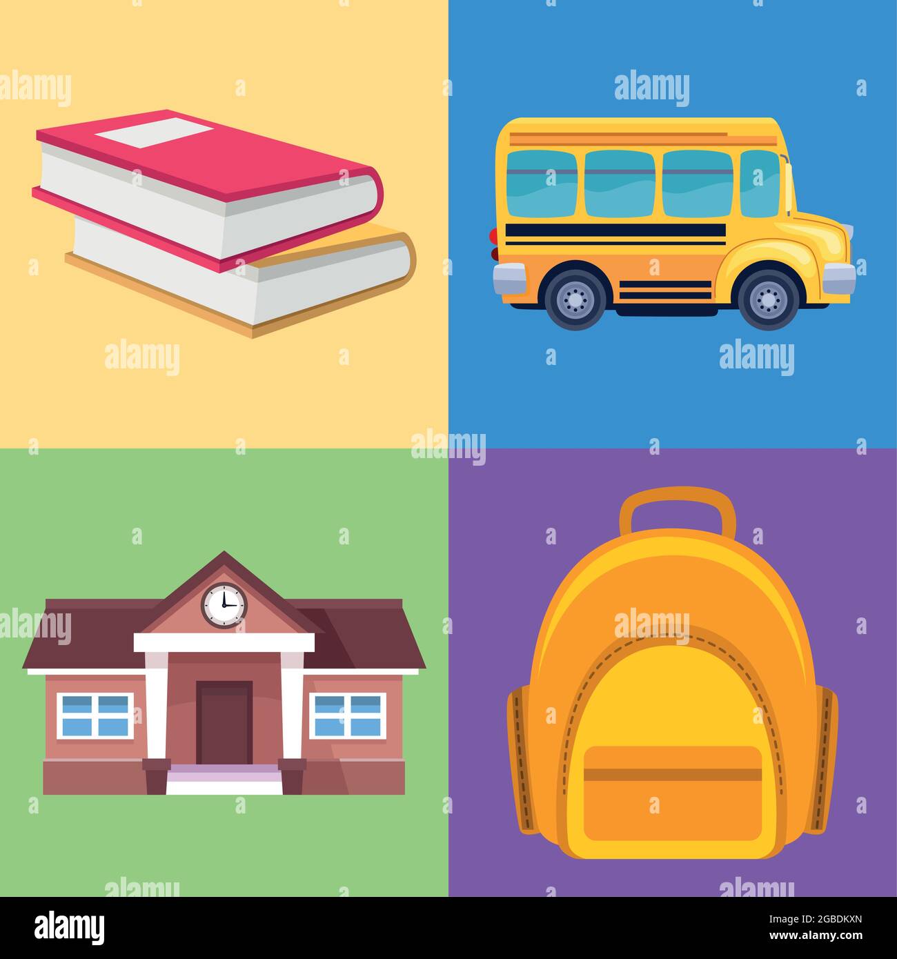 four school icons Stock Vector