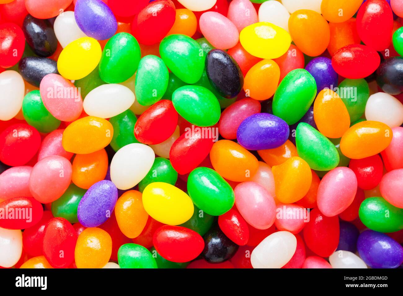 Colorful Pile of Jelly Beans Background Texture. Stock Photo