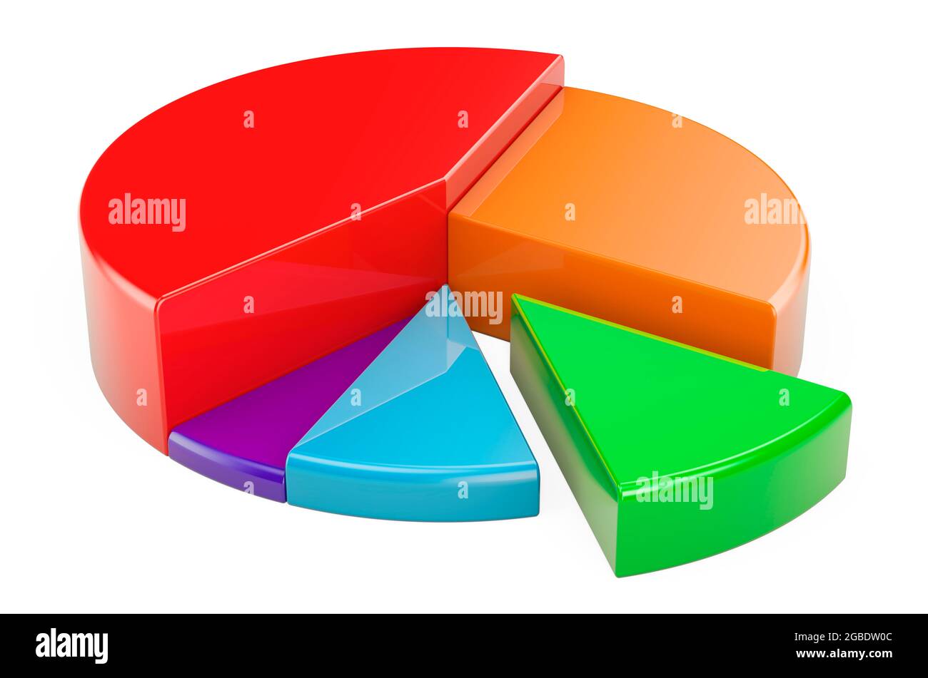 Pie Chart 3d Rendering Isolated On White Background Stock Photo Alamy