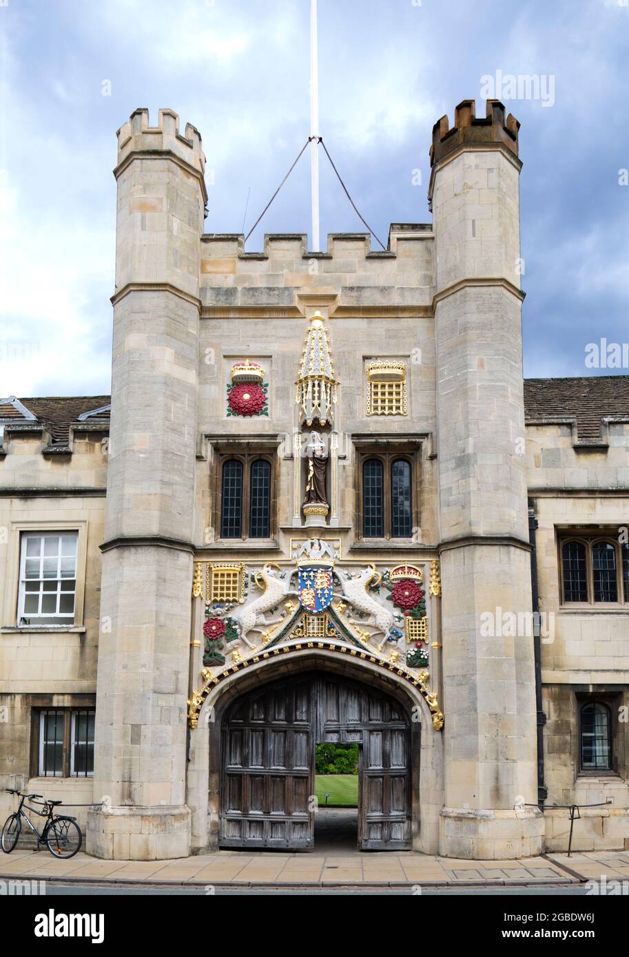 The Great Gate Christ's College Cambridge Stock Photo