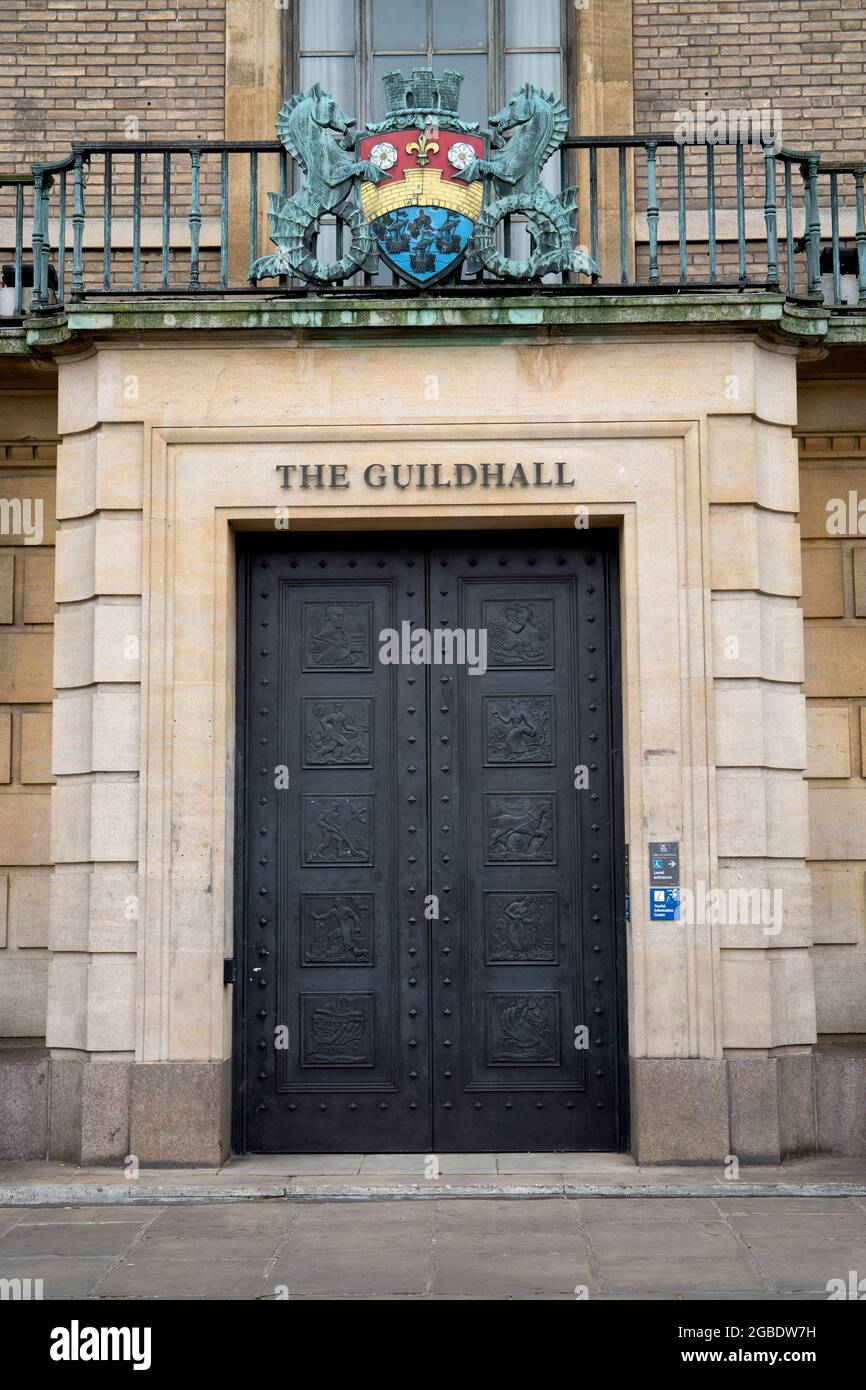 The Guildhall Cambridge Entrance Stock Photo