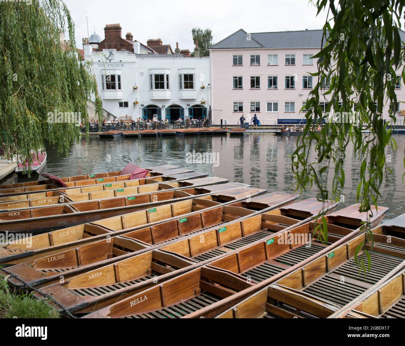 Punts The Backs River Cam Cambridge Stock Photo