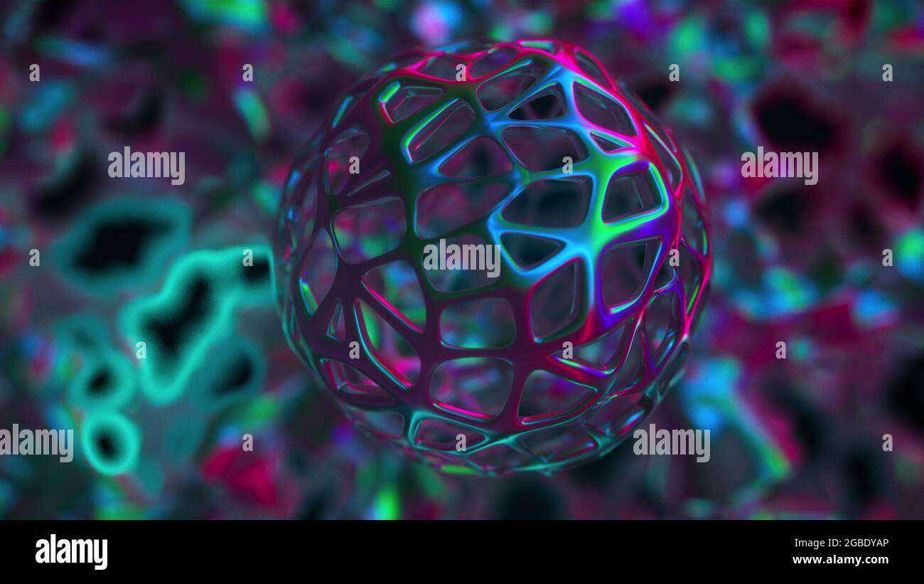 Rainbow glass composition, 3d rendering. Computer generated abstract background. Stock Photo