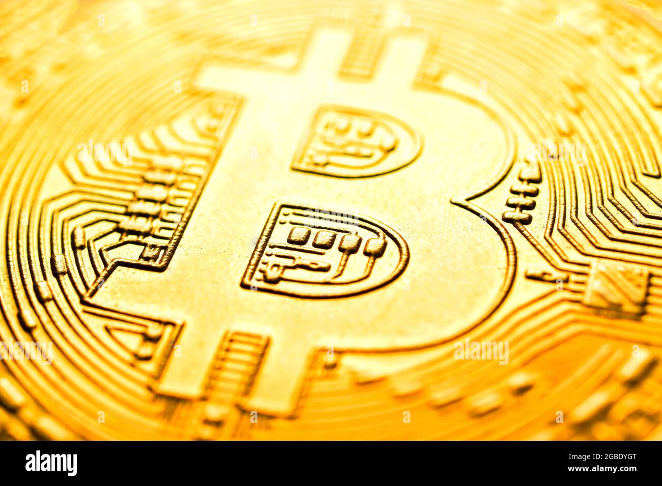 Extreme Closeup Of Bitcoin Stock Photo