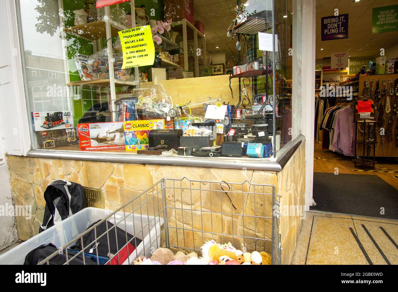 High street charity shop in Buxton, Derbyshire, UK Stock Photo Alamy