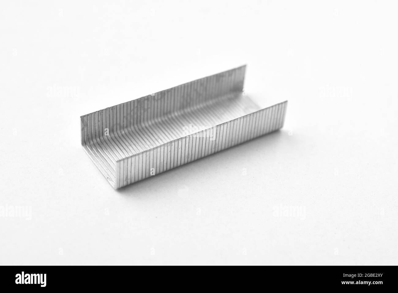 Single stripe Of Stapler Pin Isolated On White background Stock Photo
