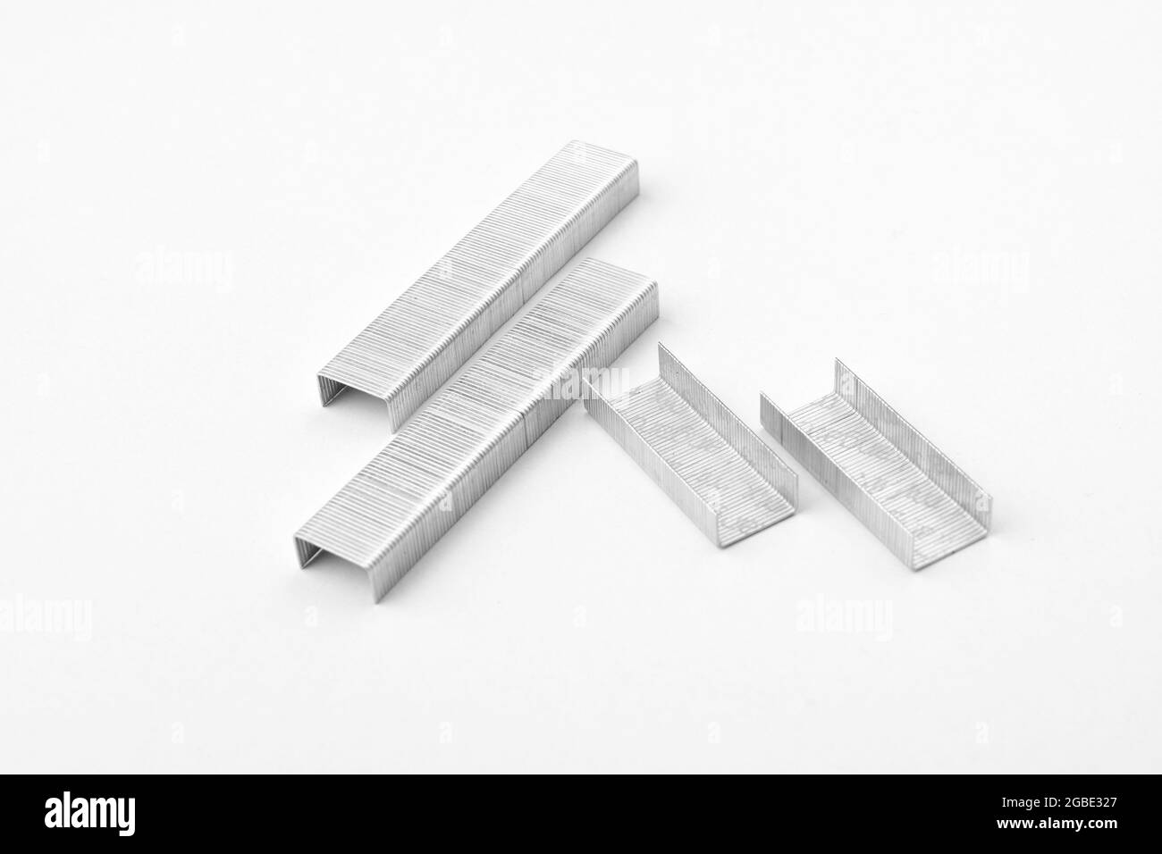 Stapler Pins Isolated On White background With Clipping Path Stock Photo