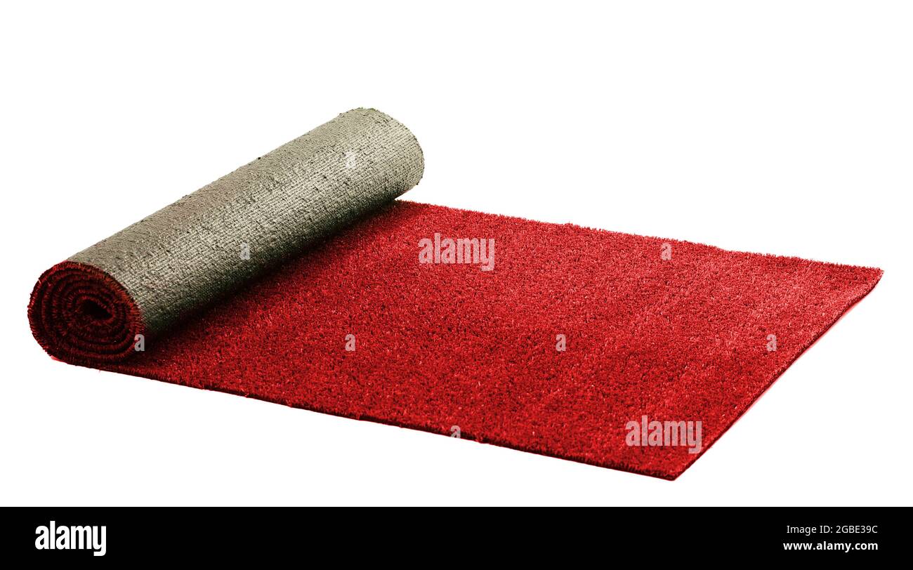 Artificial rolled red grass, isolated on white Stock Photo Alamy