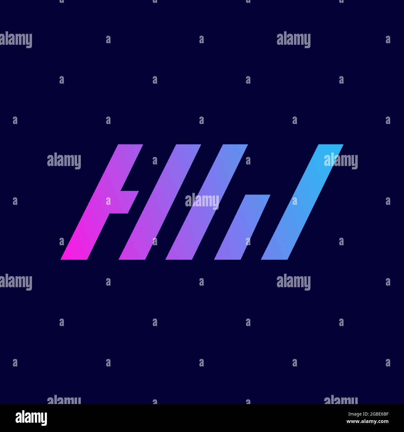 logo or icon letter HW on dark background,vector graphic Stock Vector