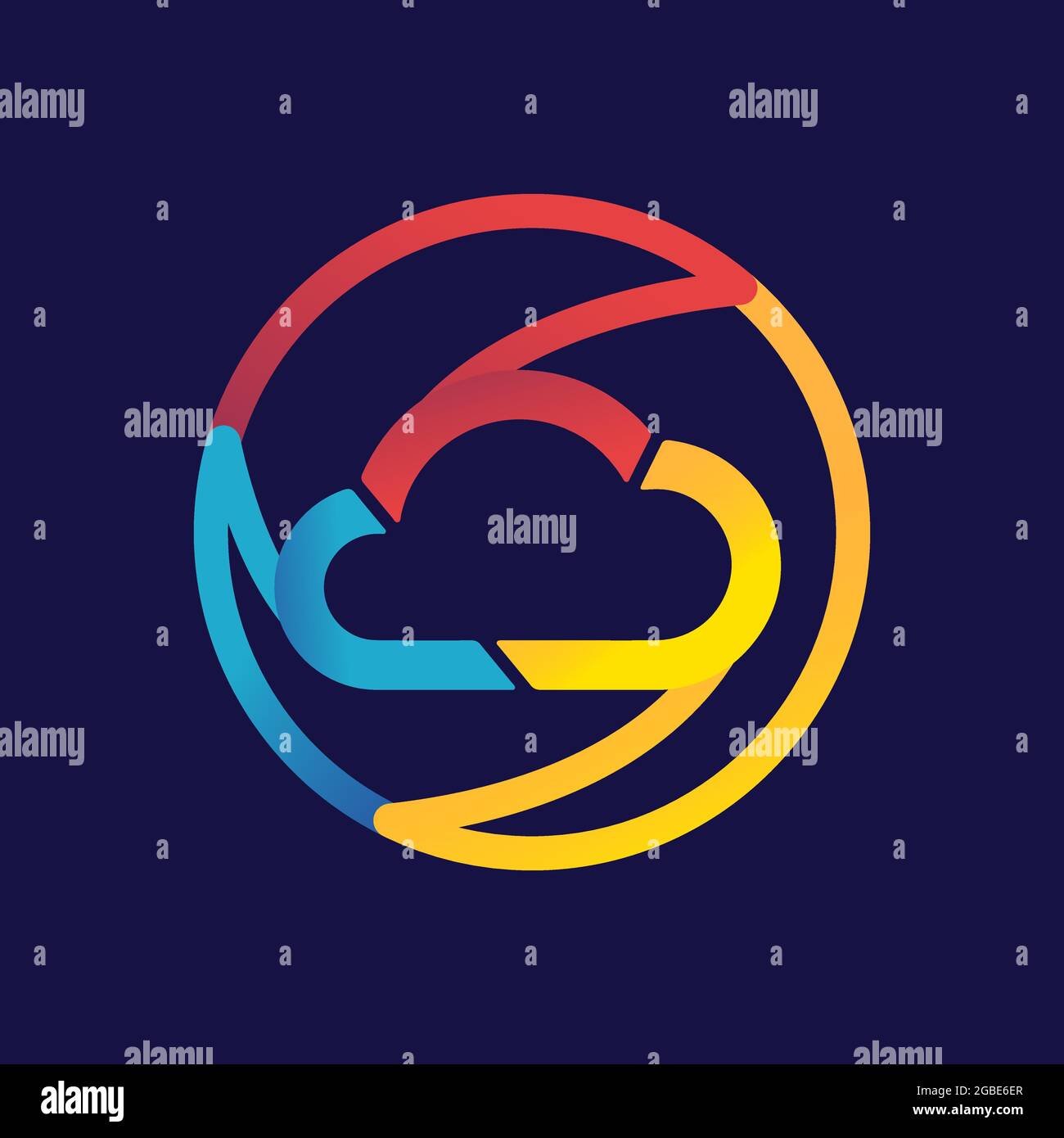 logo or icon cloud with dark background,vector graphic Stock Vector