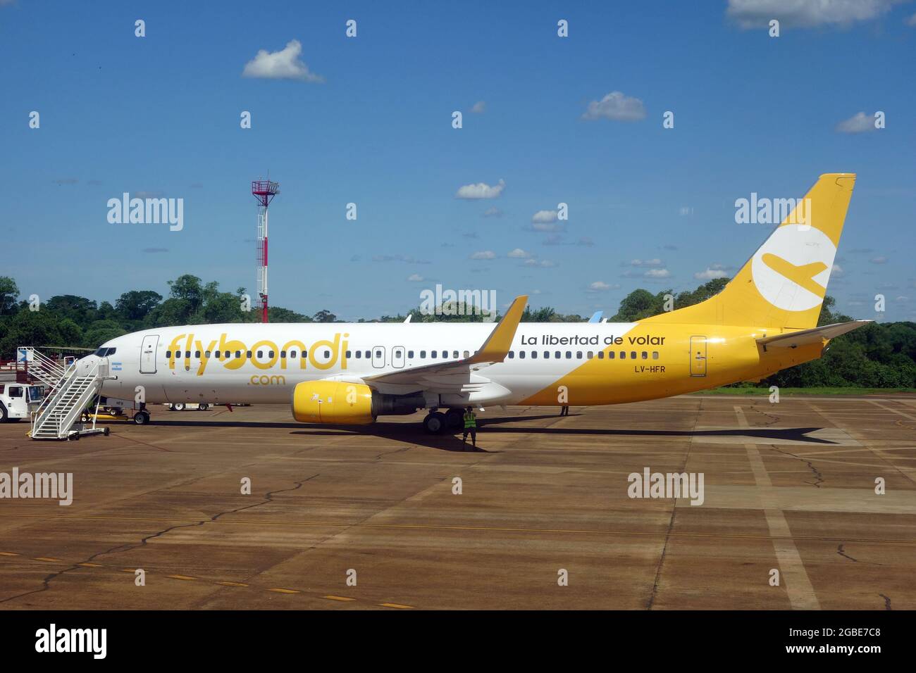 Flybondi (is the first lowcost airline in Argentina), airplane Stock