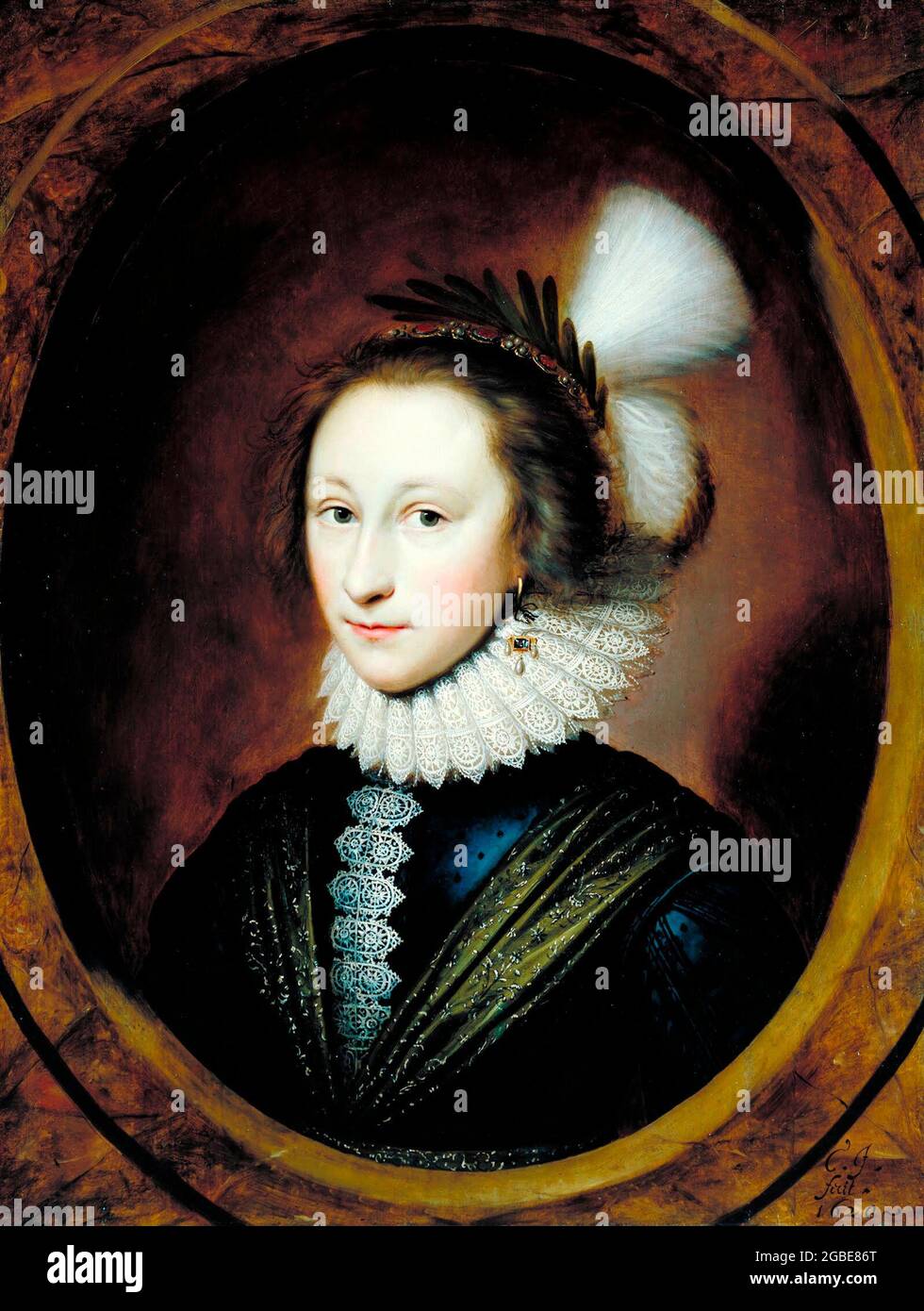 Portrait of Susanna Temple, Later Lady Lister - Cornelis Janssens van Ceulen, circa 1620 Stock Photo