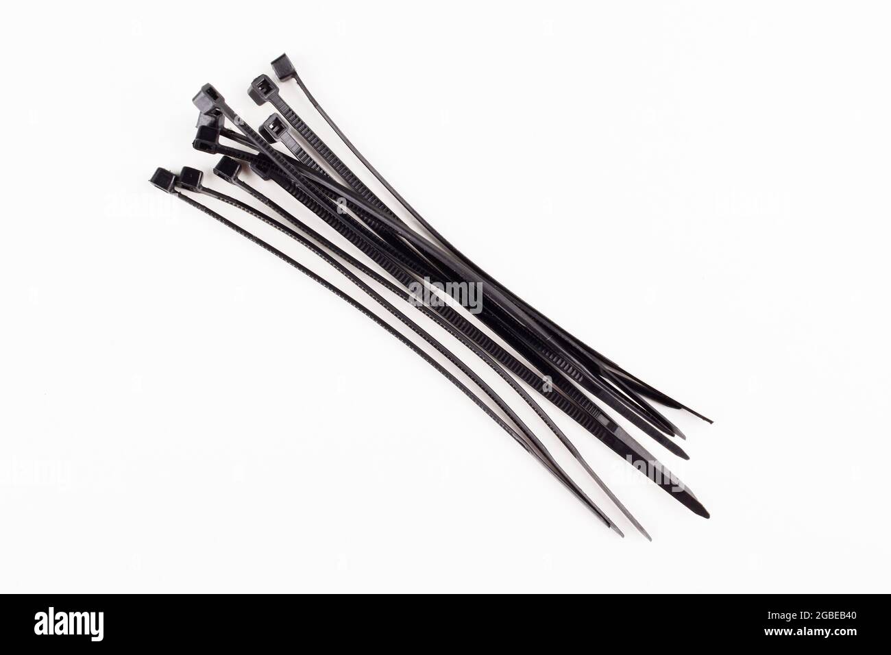 Cable ties strap isolated on white background with clipping path Stock Photo