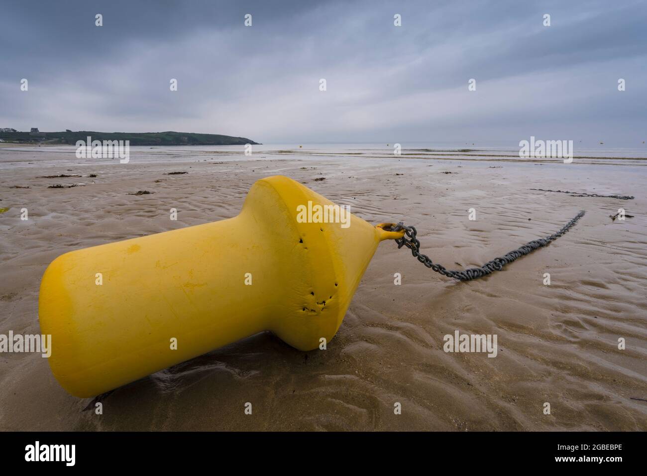 yellow buoy on a beach Stock Photo Alamy