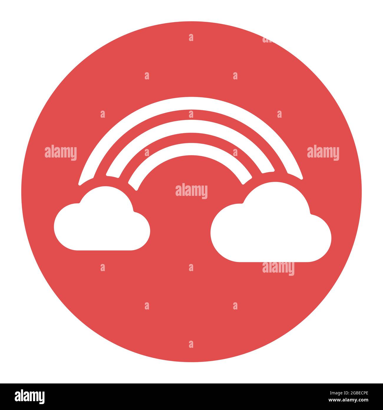 Rainbow and cloud vector glyph icon. Meteorology sign. Graph symbol for ...