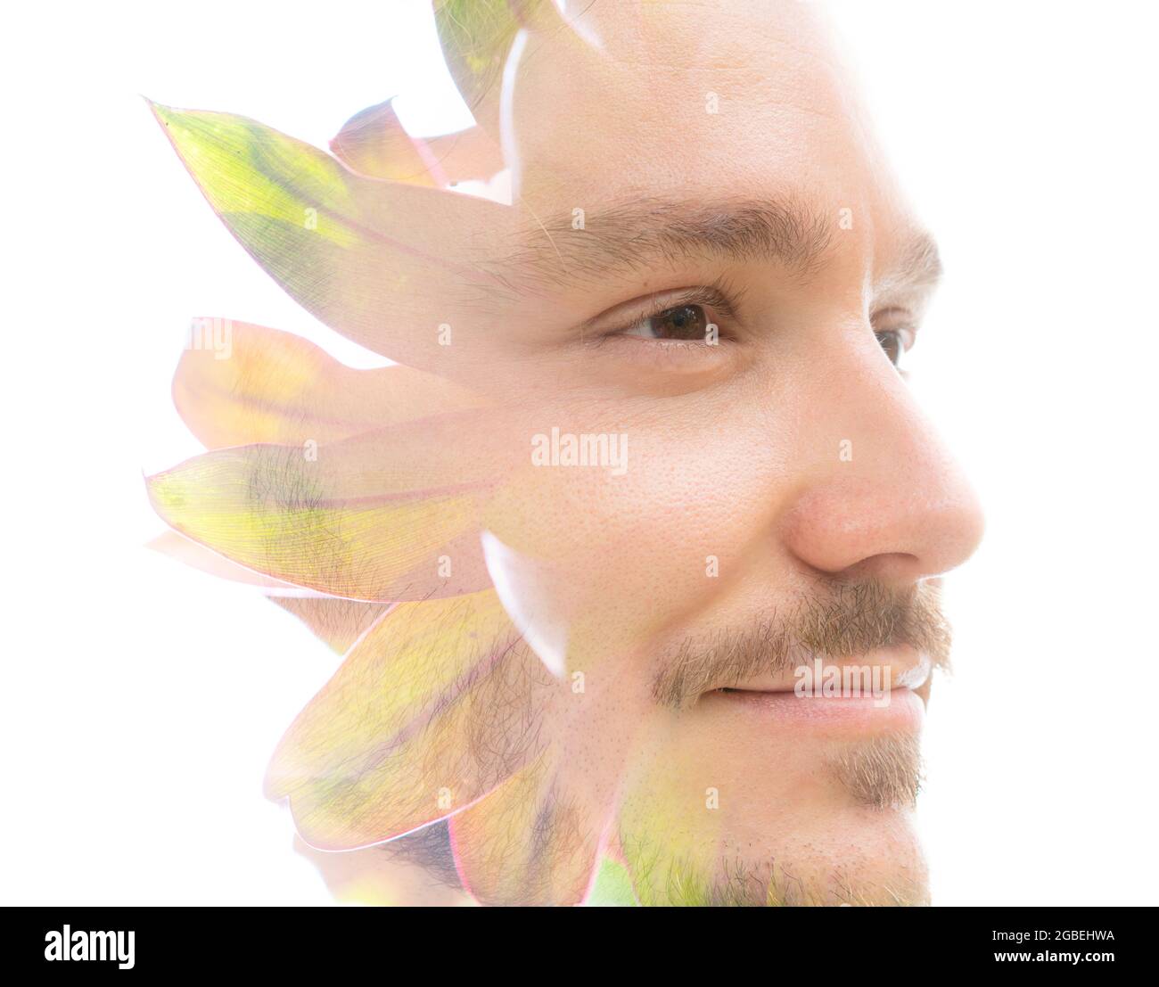 Double exposure portrait happy hi-res stock photography and images - Alamy