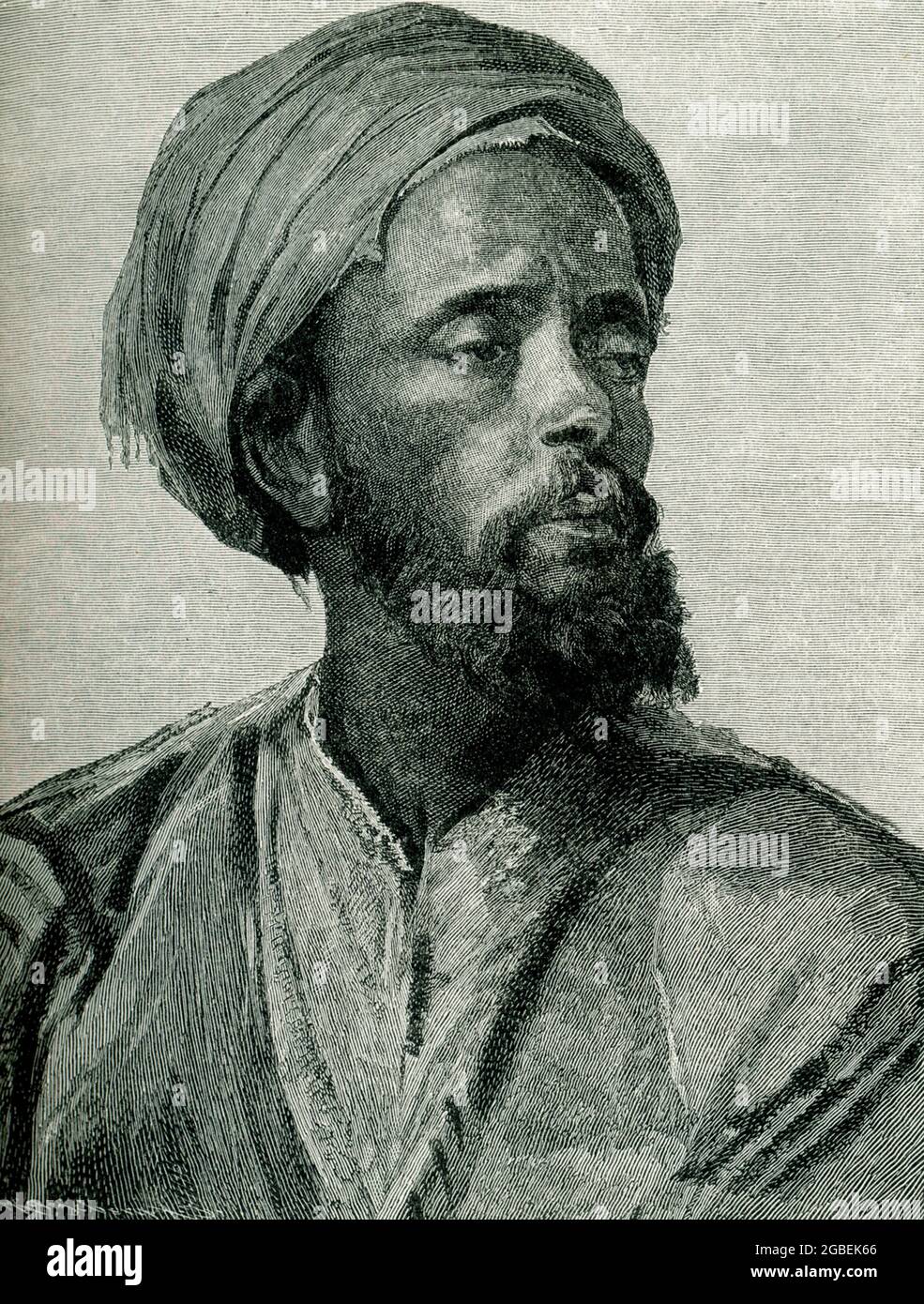 The caption on this 1903 image reads:  “A Typical Nile Pilot.” It appeared in the book History of Egypt by French Egyptologist Gaston Maspero. Stock Photo