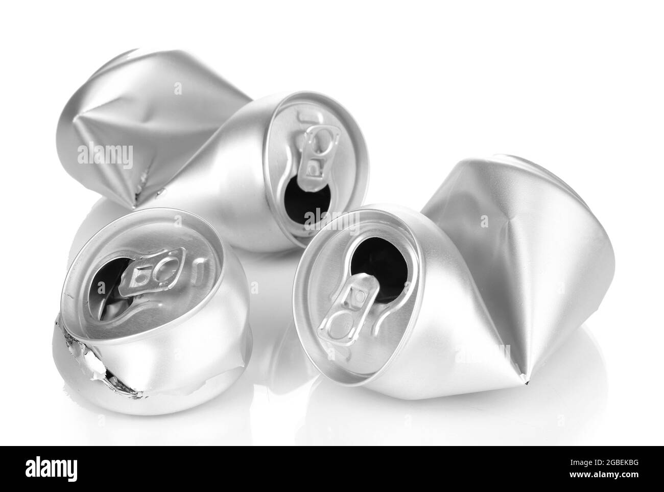 crumpled empty cans isolated on white Stock Photo Alamy