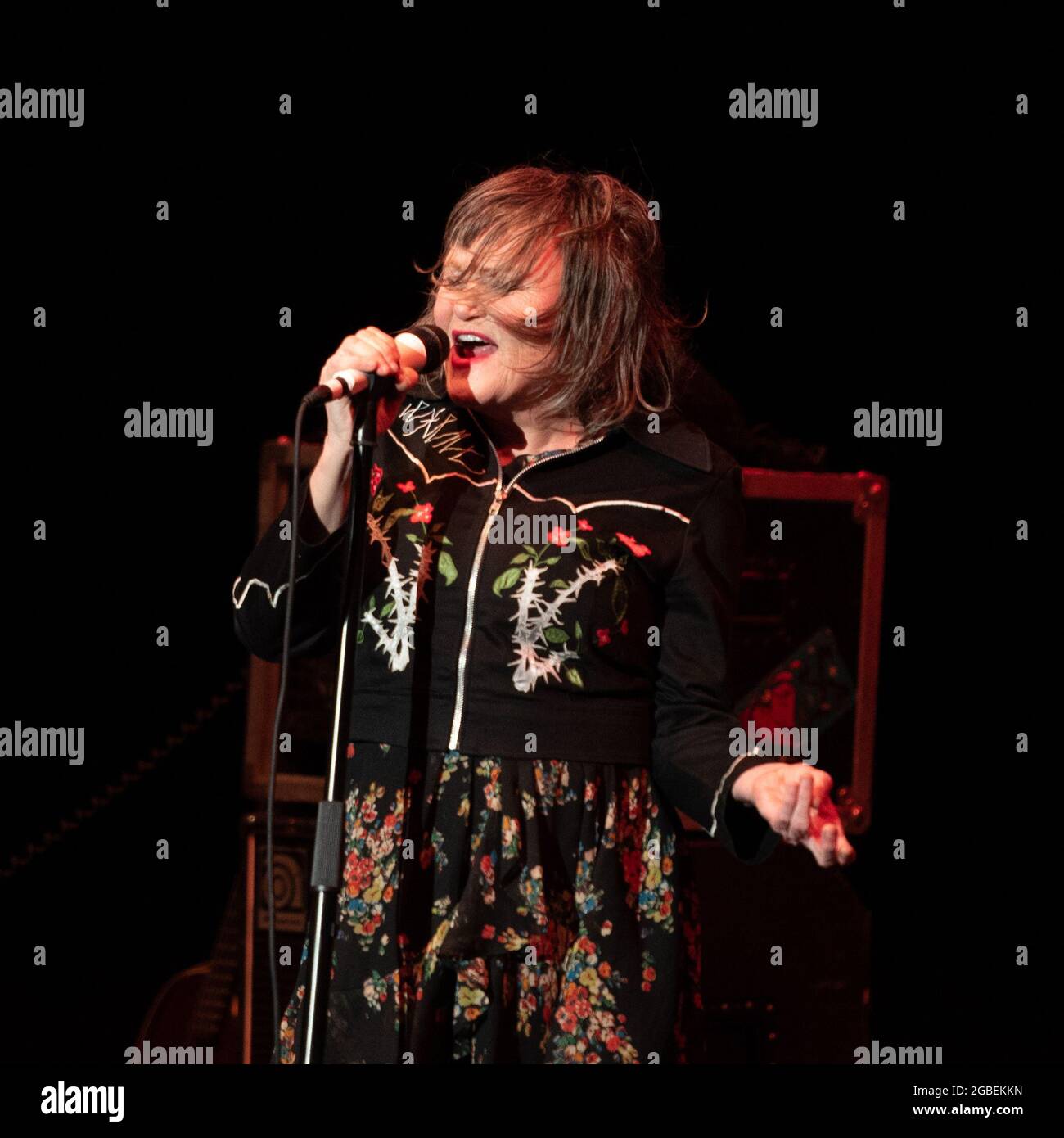 August 1, 2021, Costa Mesa, California, USA: EXENE CERVENKA of X at