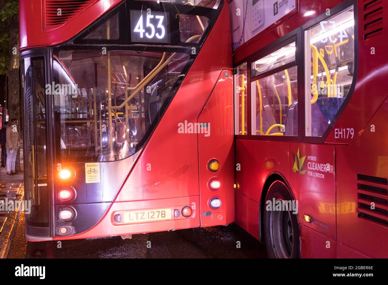 two London bus crashed into each other on old Kent road London England