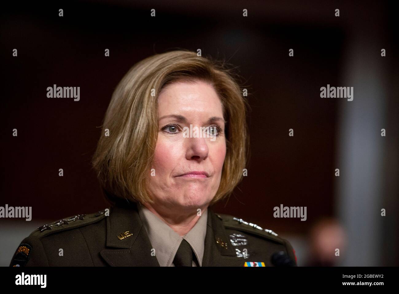 Washington, Vereinigte Staaten. 03rd Aug, 2021. Lieutenant General Laura J. Richardson appears before a Senate Committee on Armed Services hearing for her nomination to be general and Commander, United States Southern Command, in the Dirksen Senate Office Building in Washington, DC, Tuesday, August 3, 2021. Credit: Rod Lamkey/CNP/dpa/Alamy Live News Stock Photo