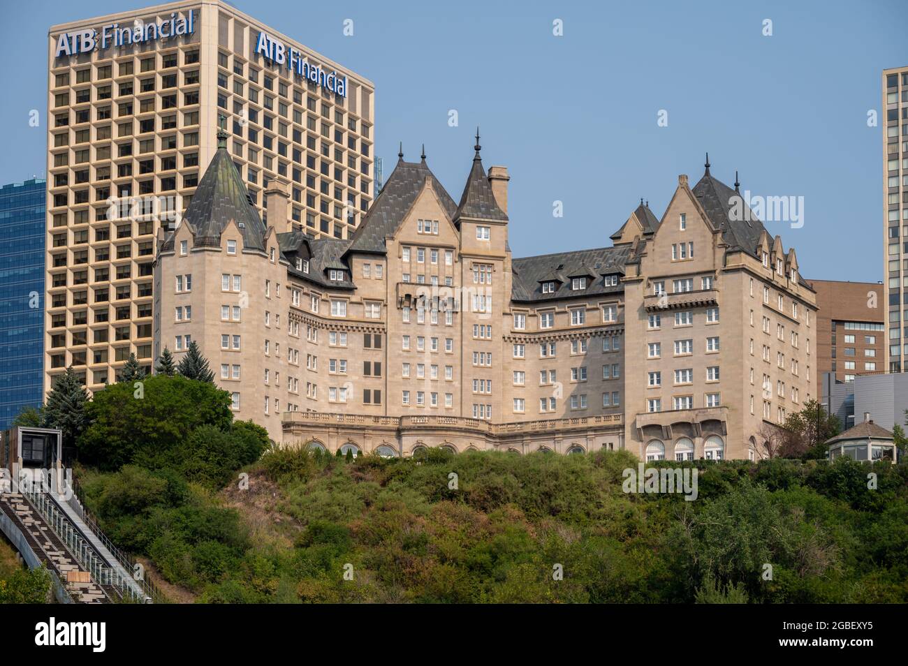 Edmonton, Alberta - July 30, 2021: View of the Hotel Macdonald in edmonton. Stock Photo